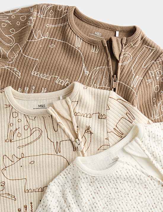 Lot de 3 dors-bien en coton &agrave; motif safari (2,9 kg-3 ans)