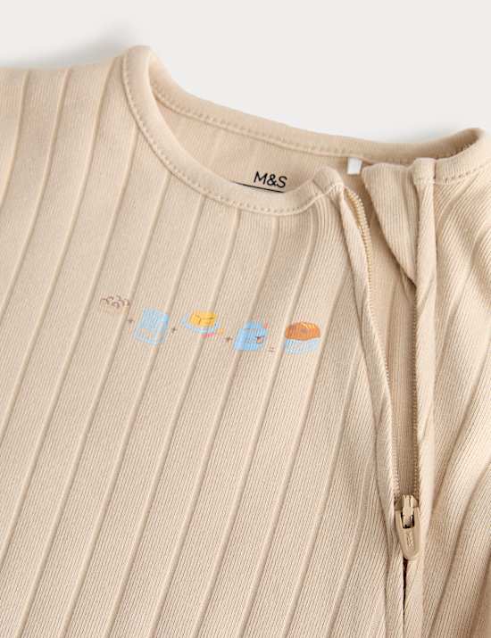 3 Pack Unisex Cotton Rich Baking Print Sleepsuits (0-3 Years)