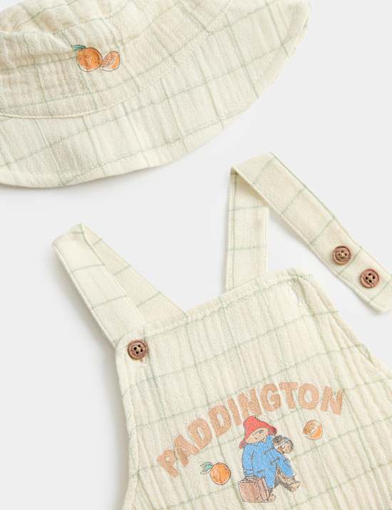2 Piece Pure Cotton Paddington&trade; Dungarees with Hat (0-18 Mths)