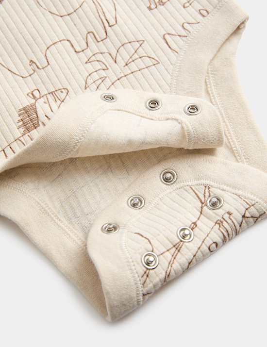 Pack de 3 bodis de cuerpo entero de algod&oacute;n con estampado de safari (3 kg-3 a&ntilde;os)