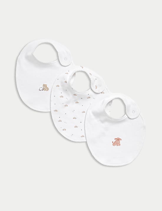 3pk Cotton Rich Slogan Bibs (0-3 Mths)