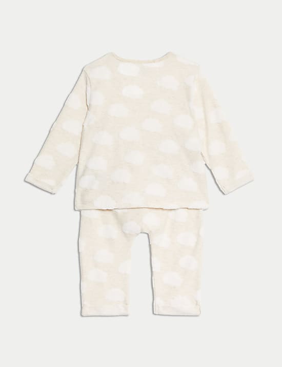 2pc Cotton Blend Textured Cloud Outfit (0-12 Mths)