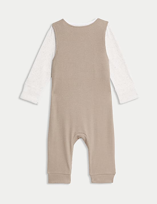 2pc Pure Cotton Dungaree Outfit (0-12 Mths)