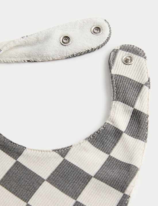 Set van 3 katoenrijke slabbetjes met print