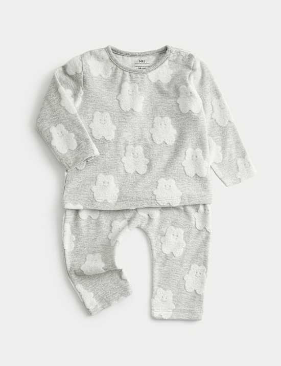 Ensemble 2 pièces en coton texturé (jusqu’au 12 mois)