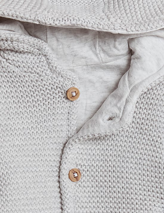 Ζακέτα με χοντρή πλέξη από 100% βαμβάκι (0-3 ετών)