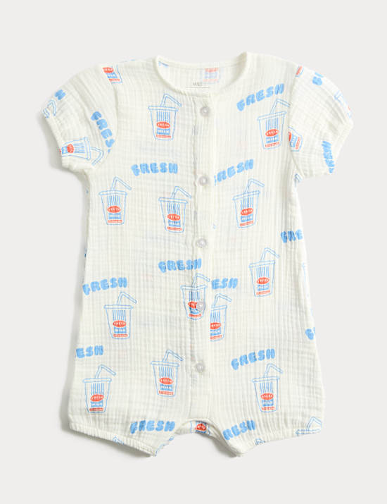 Pure Cotton Milkshake Print Romper (0-2 Yrs)