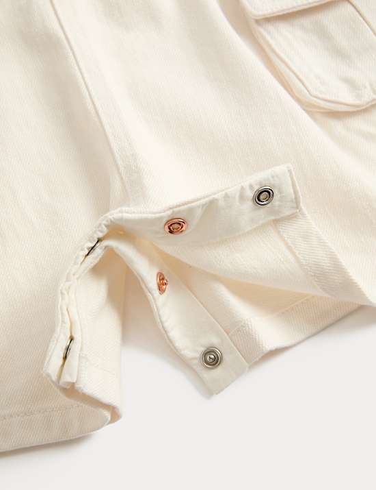 Cotton Rich Twill Popcorn Bibshorts (0-3 Yrs)