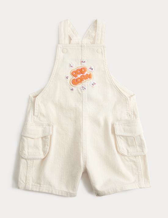 Cotton Rich Twill Popcorn Bibshorts (0-3 Yrs)