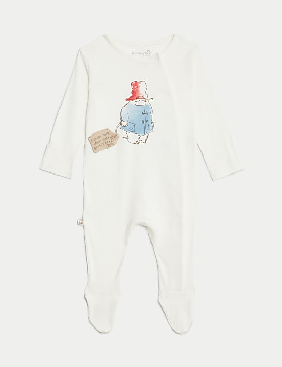 2pk Pure Cotton Paddington&trade; Sleepsuits (7lbs-1 Yrs)