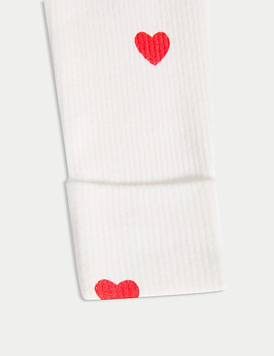 Dors-bien 100 % coton à motif cœur avec fermeture à glissière (2,9 kg-3 ans)