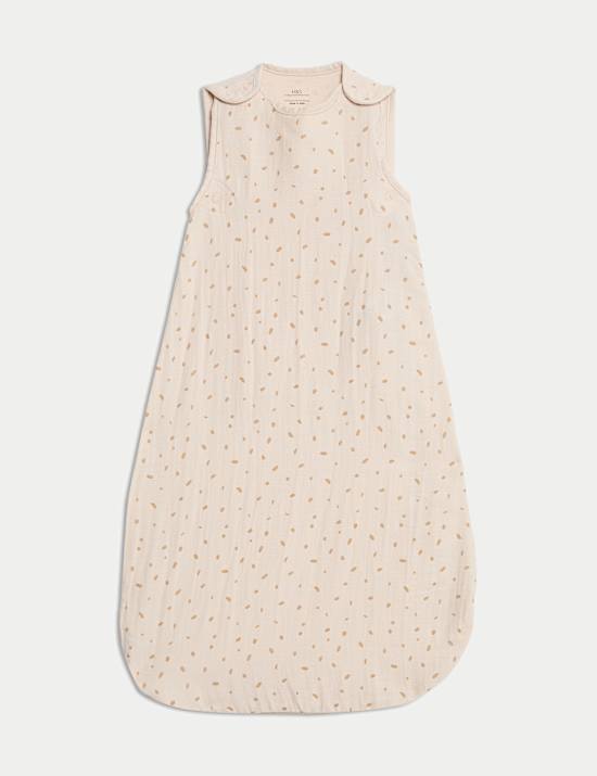 שק שינה מכותנה טהורה עם הדפס נקודות ושכבת בידוד 0.5 (3-0 שנים)