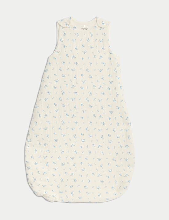 Muslin-Schlafsack mit Blumenmuster und einem Tog-Wert von 3,5 (0–36 M.)