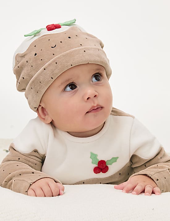 Βελουτέ χριστουγεννιάτικο σύνολο με πουτίγκα, σετ των 2 (3 κιλά-12 μηνών)