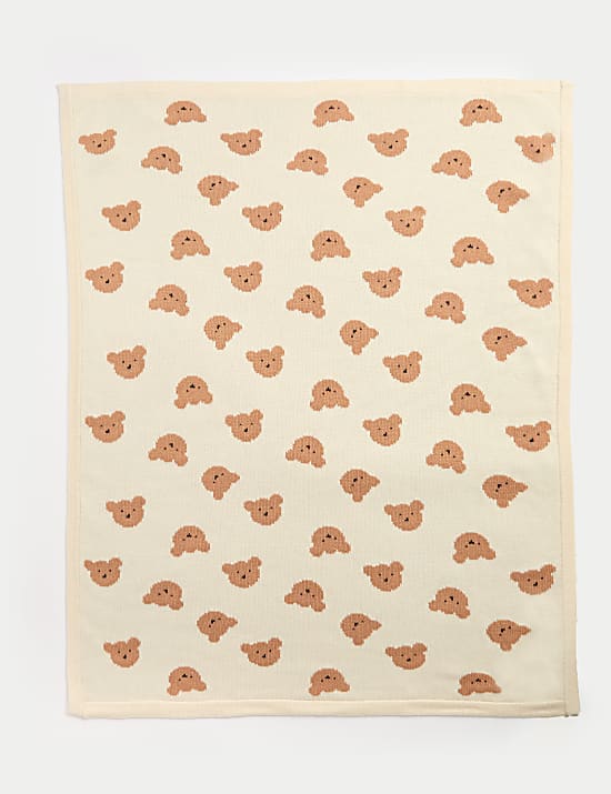 Pure Cotton Knitted Spencer Bear™ Shawl