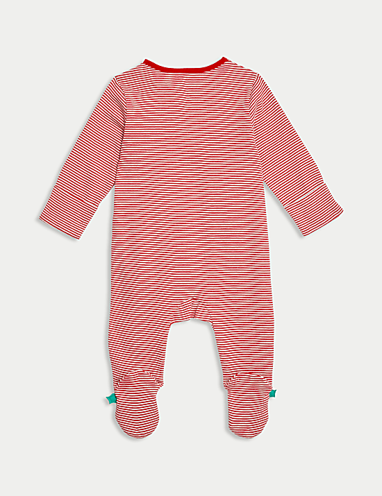 Γιορτινό ριγέ φορμάκι ύπνου από 100% βαμβάκι (3 κιλά-12 μηνών)