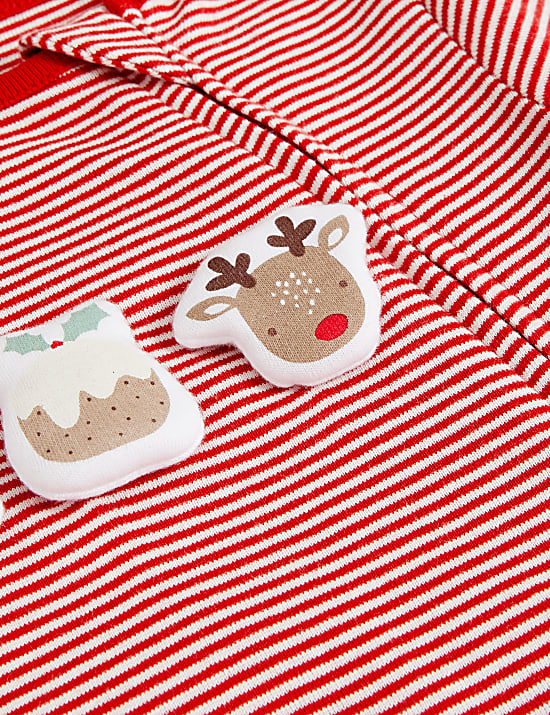 Γιορτινό ριγέ φορμάκι ύπνου από 100% βαμβάκι (3 κιλά-12 μηνών)