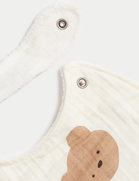 3pk Pure Cotton Spencer Bear™ Dribble Bibs