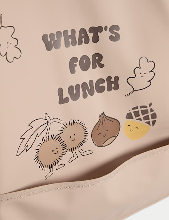 Long Sleeved Acorn Print Feeding Bib (6 Mths - 3 Yrs)