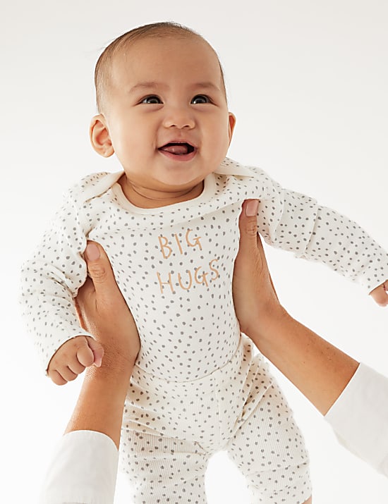 Pure Cotton Big Hugs Slogan Bodysuit (7lbs - 12 Mths)