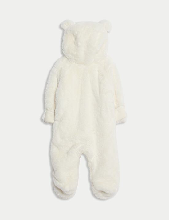 Faux Fur Hooded Pramsuit (0-12 Mths)