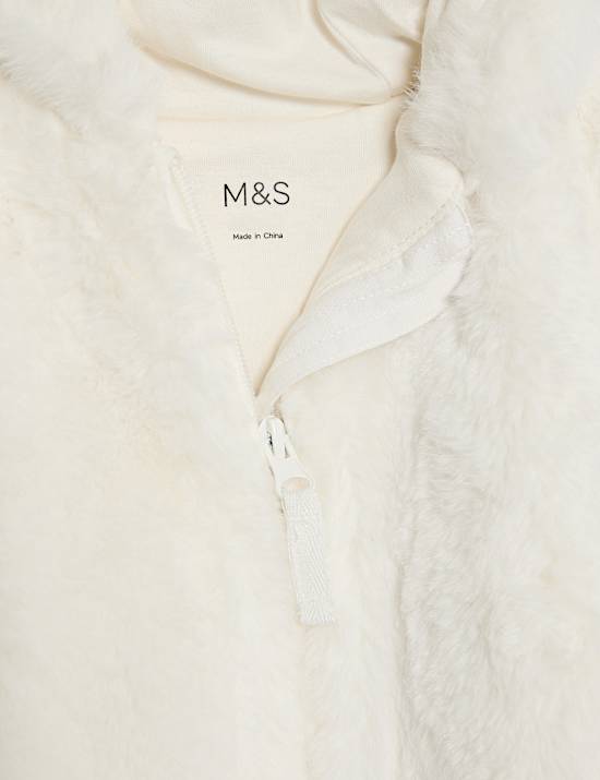Faux Fur Hooded Pramsuit (0-12 Mths)