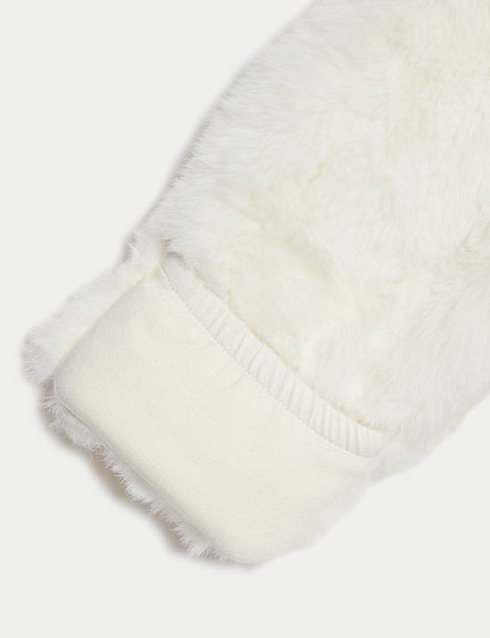 Faux Fur Hooded Pramsuit (0-12 Mths)