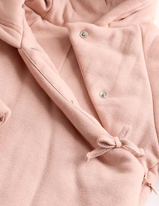 Cotton Rich Hooded Wrap Pramsuit (0-12 Mths)