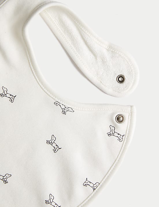 Σαλιάρες με print σκυλάκι από 100% βαμβάκι, 5 τεμάχια