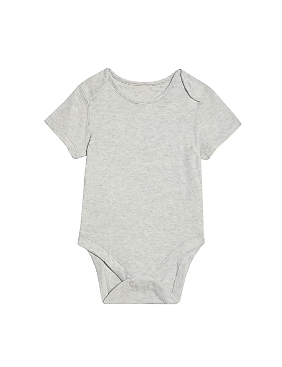 7pk Pure Cotton Dog & Striped Bodysuits (5lbs-3 Yrs)