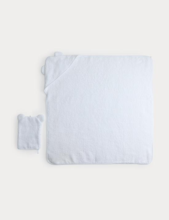 Pure Cotton Hooded Towel With Mitts