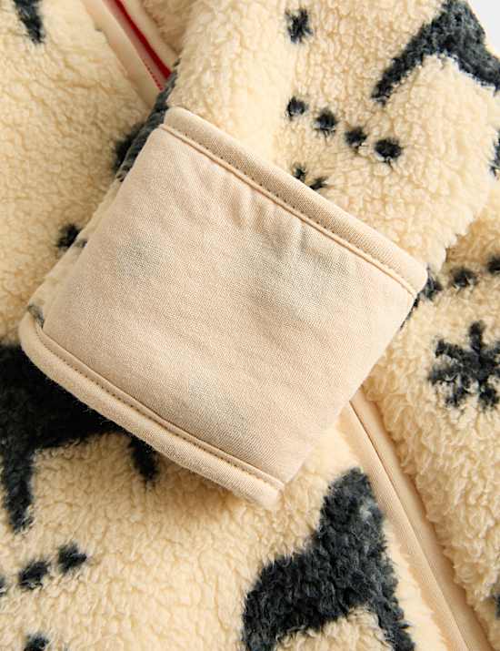 Kojenecká kombinéza z umělé kožešiny s potiskem (0–12 měsíců)