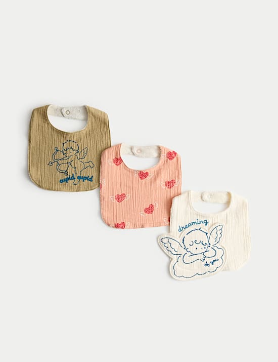 3 Pack Cotton Rich Dribble Bibs