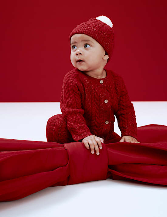 2-teiliges Outfit mit gestricktem Zopfmuster (0–12 M.)