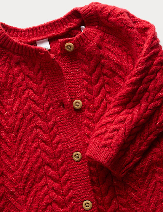2-teiliges Outfit mit gestricktem Zopfmuster (0–12 M.)