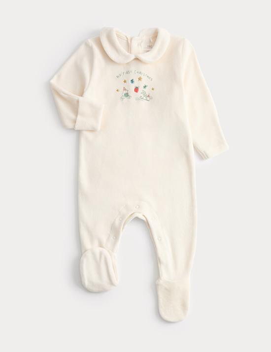 My First Christmas Velour Sleepsuit (0-12 Mths)