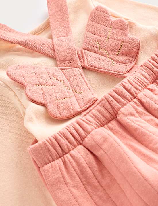 Ensemble 2 pi&egrave;ces en coton &agrave; motif ailes (Nouveau-n&eacute; au 12 mois)