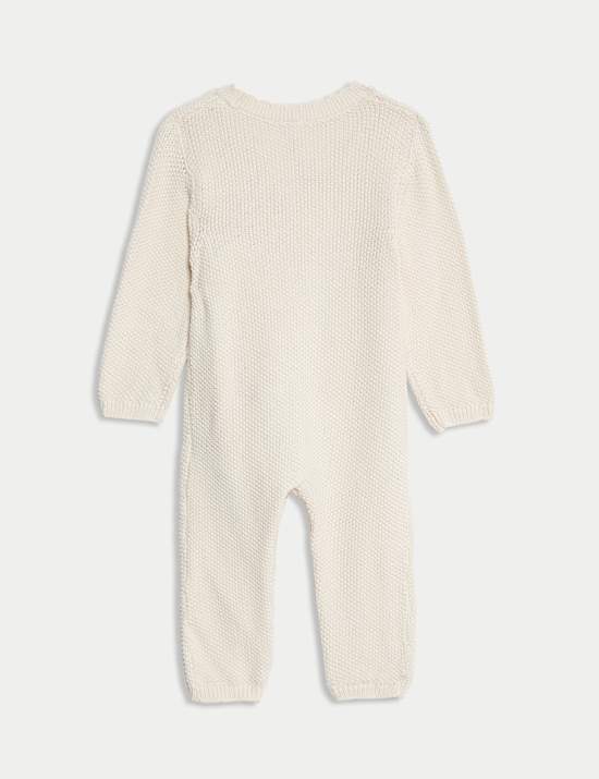 Combinaison en maille 100 % coton avec chaussons montants (jusqu’au 12 mois)