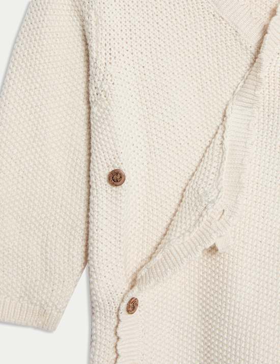 Combinaison en maille 100 % coton avec chaussons montants (jusqu’au 12 mois)