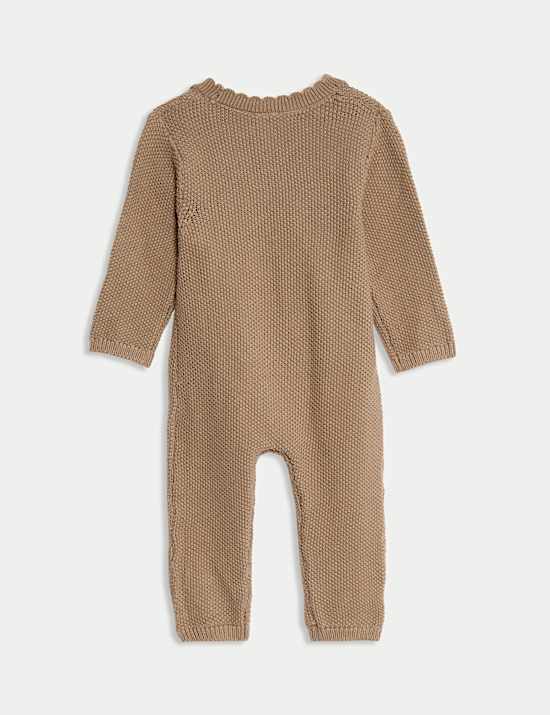 Combinaison en maille 100 % coton avec chaussons montants (jusqu’au 12 mois)