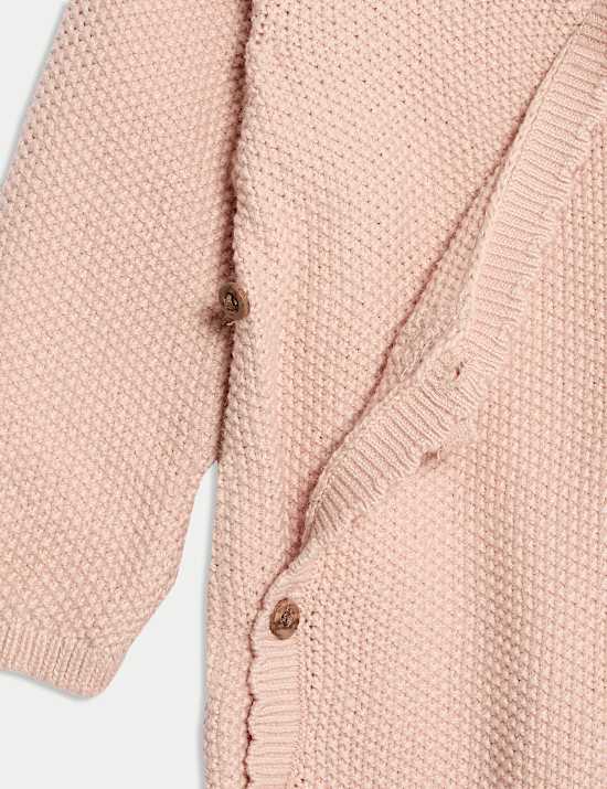 Combinaison en maille 100 % coton avec chaussons montants (jusqu’au 12 mois)