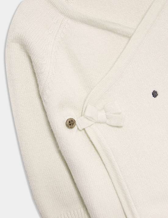 Ντε πιες πλεκτό σύνολο (0-12 μηνών) με σχέδιο αρκουδάκι