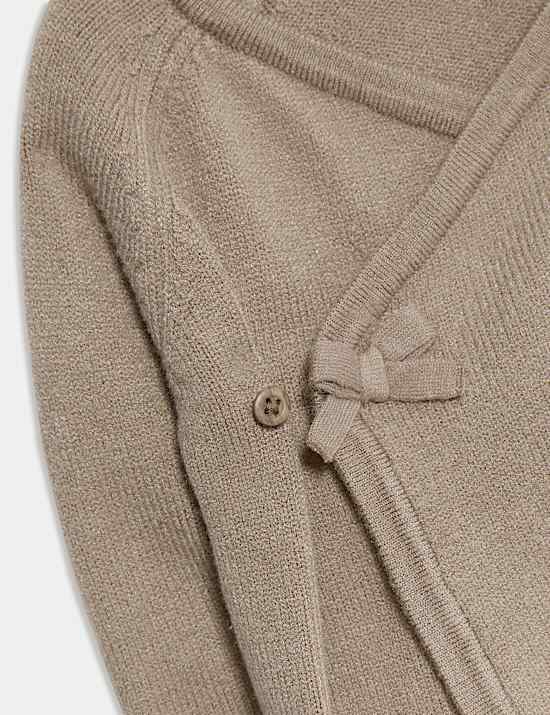 2pc Knitted Bear Wrap Outfit (0-12 Mths)