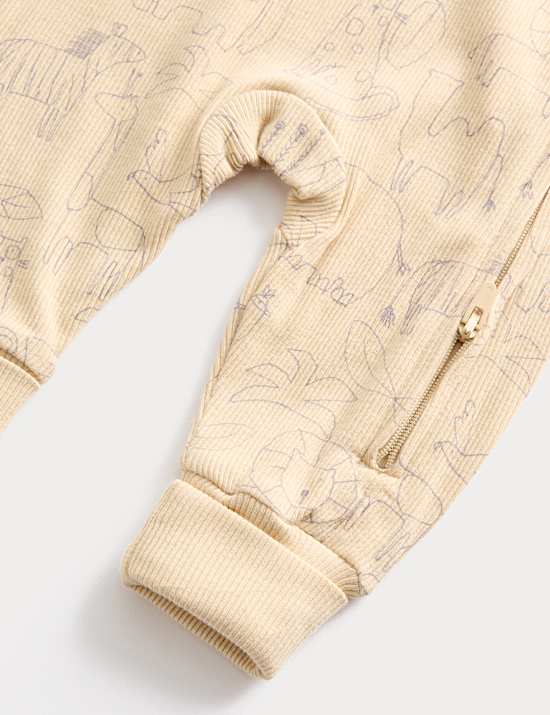 3pk Cotton Rich Ribbed Safari Sleepsuits (6½lbs-3 Yrs)