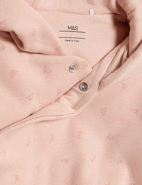 Pure Cotton Floral Wadded Jacket (0-12 Mths)