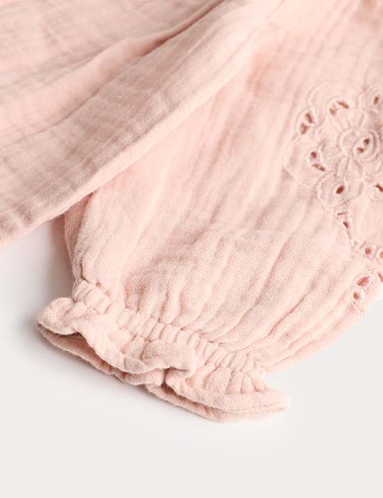 Pure Cotton Broderie Woven All in One (0-12 Mths)