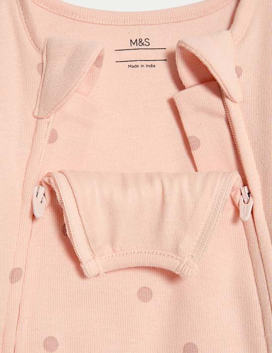 Pure Cotton 2.5 Tog Double Zip Sleepsuit (0-12 Mths)