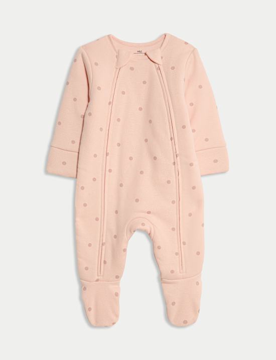 Pure Cotton 2.5 Tog Double Zip Sleepsuit (0-12 Mths)