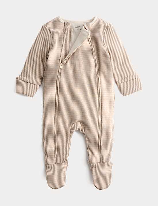 Pure Cotton 2.5 Tog Double Zip Sleepsuit (0-12 Mths)