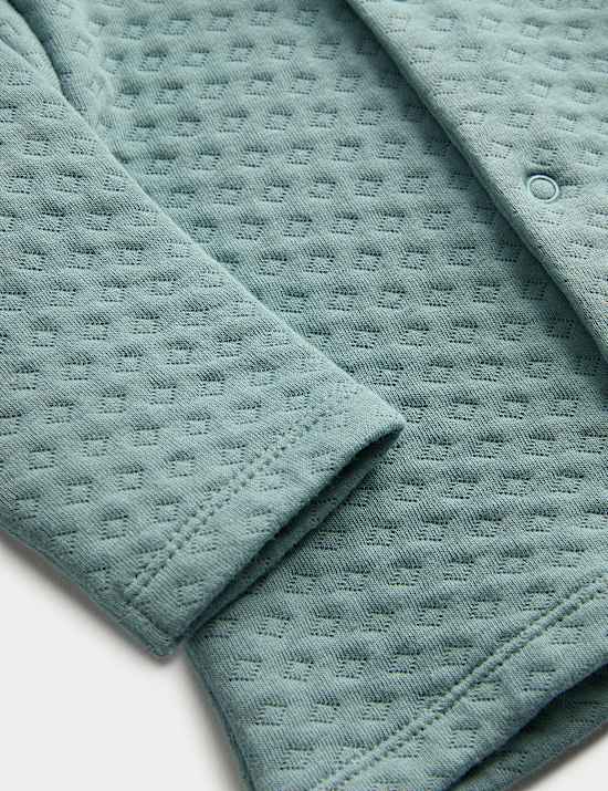 2pc Cotton Rich Quilted Hooded Wrap Outfit (0-12 Mths)